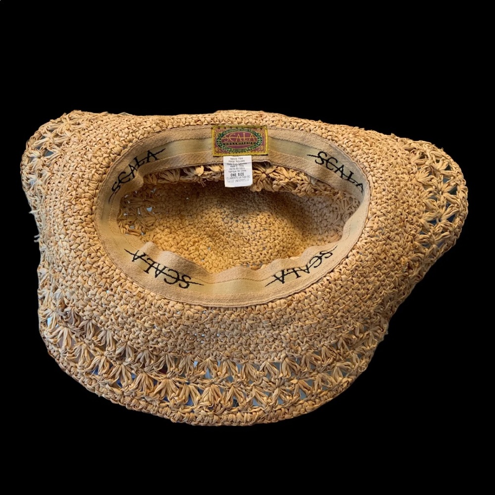 Scala. natural fiber Women’s hat beaded detail - Picture 9 of 11